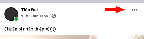 Menu tùy chọn của bảng tin facebook