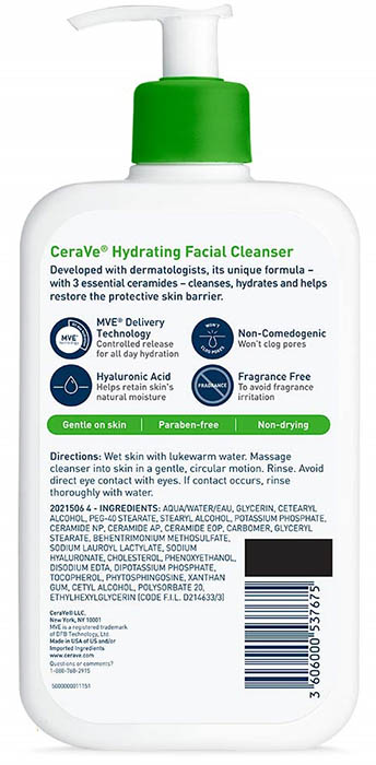 Sữa rửa mặt Cerave Hydrating Cleanser cho da khô