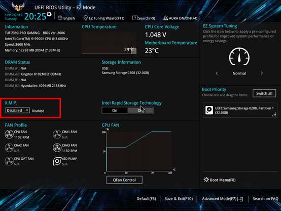 Bật XMP asus