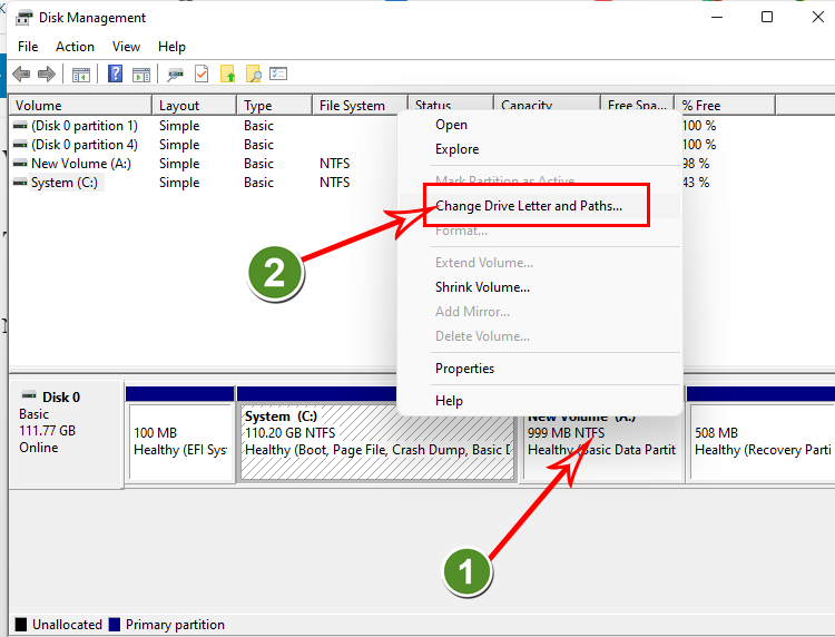 Change Drive Letter and Paths trên windows 11