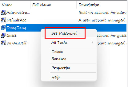 Set password