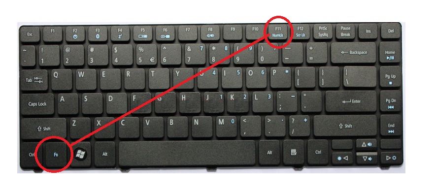 Tắt numlock trên bàn phím laptop
