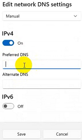 Cách đỏi DNS google trên windows 11