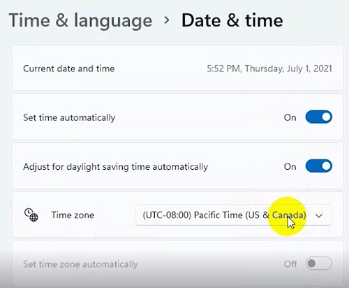 Date & Times trên Windows 11 