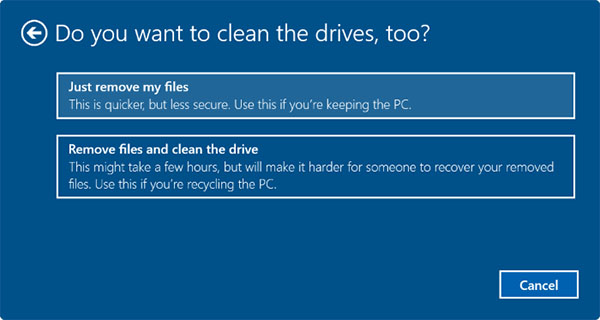 Do you want to clean the drives, too windows 11