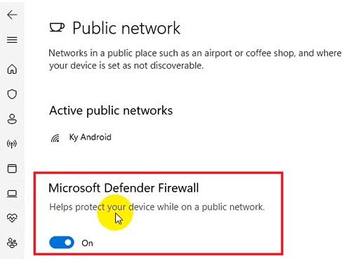 tắt microsoft defender firewall