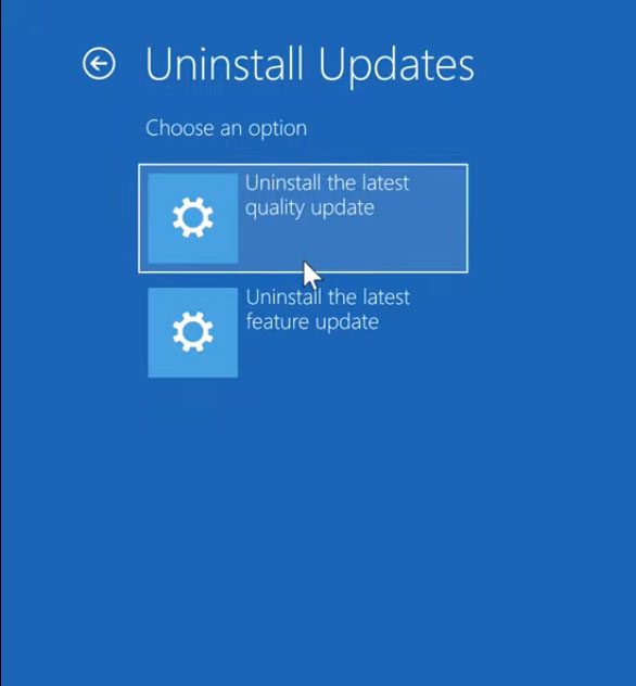 Uninstall update