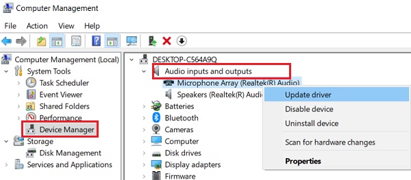 Update driver Microphone