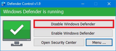 Phần mềm tắt Windows Defender