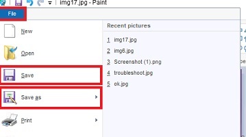 Các cách lưu ảnh trong Paint trên windows 11