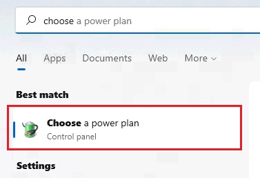 Cài đặt Choose a power plan