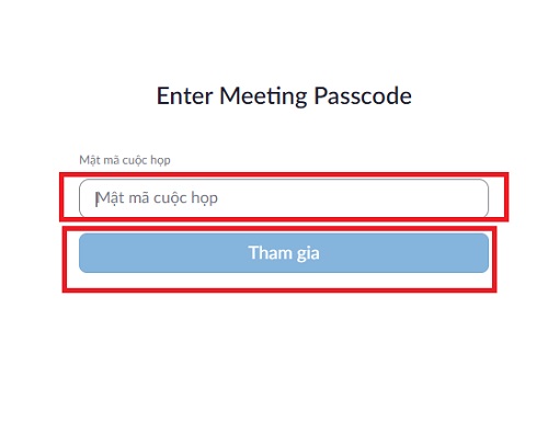 nhập tên, nhập mật mã và ấn chọn tham gia học Zoom