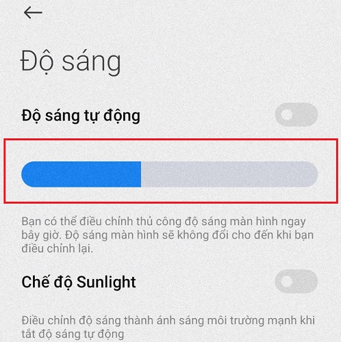 cách tăng/giảm độ sáng màn hình điện thoại xiaomi