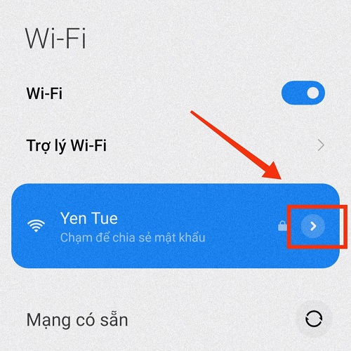 cài đặt chi tiết wifi trên điện thoại Xiaomi Redmi Note 11 Pro
