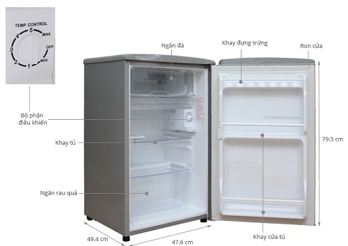 tủ lạnh mini aqua 93l