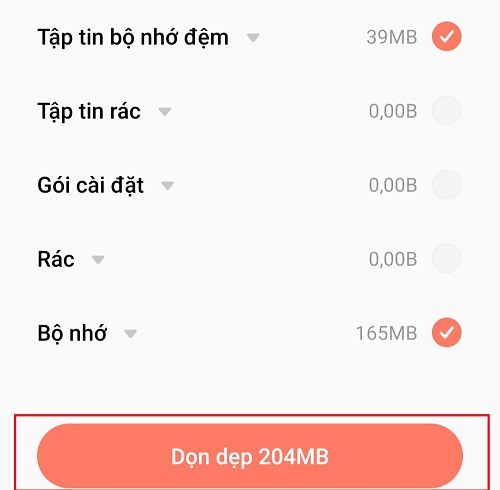 dọn rác xiaomi