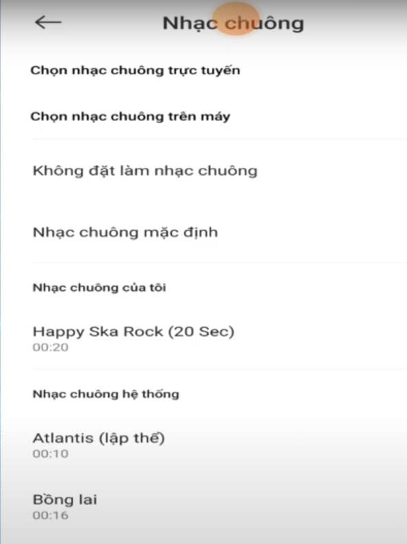 Chọn file nhạc chuông