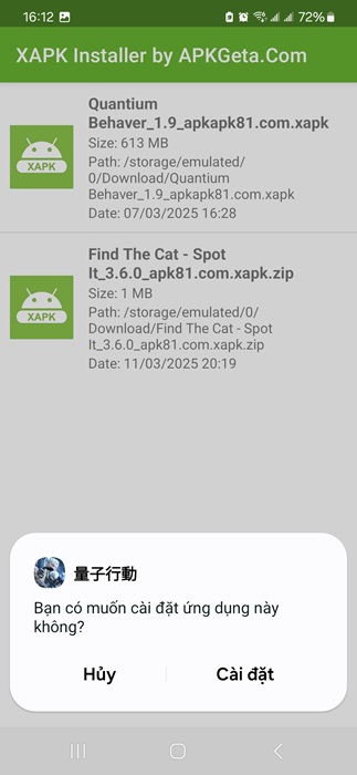 Cách cài đặt file xapk