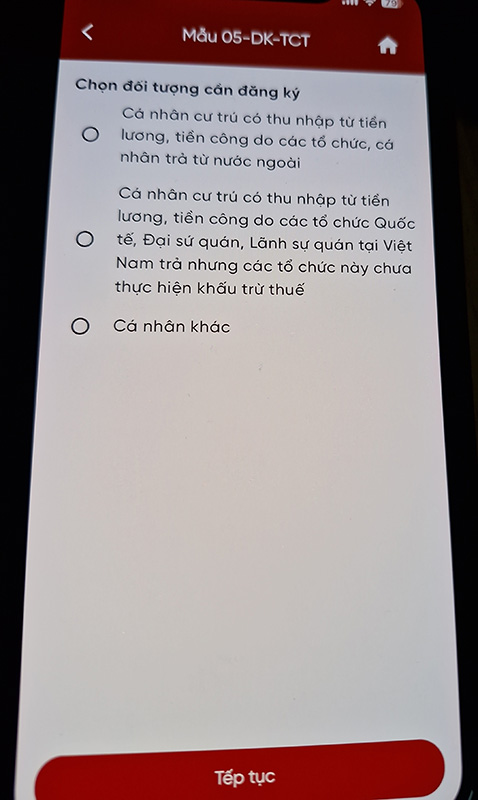 Đăng ký mã số thuế cá nhân bằng etax mobile